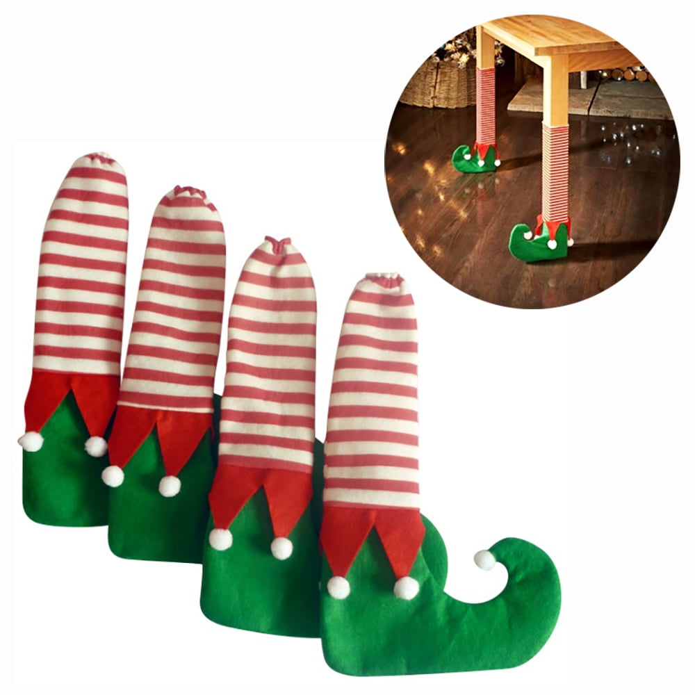 Elf Christmas Chair Leg Covers Elf Christmas Wine Bottle Cover Table