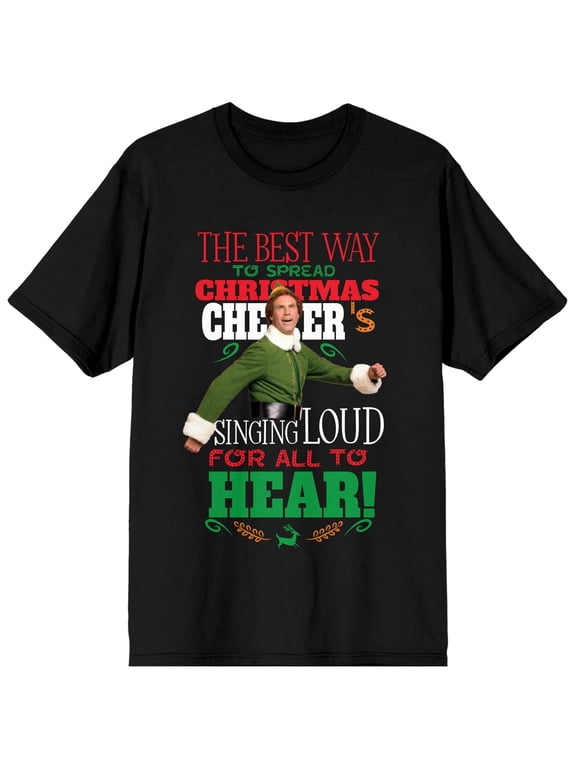 Elf Christmas Cheer Women's Black T-shirt-4XL