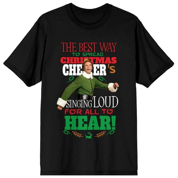 Elf Christmas Cheer Women's Black T-shirt
-Medium