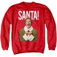 thumbnail image 1 of Elf Christmas Saaaaaanta Unisex Adult Crewneck Sweatshirt (Small) Red, 1 of 5