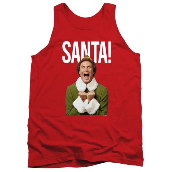 Elf Christmas Saaaaaanta Unisex Adult Tank Top,Red, Large