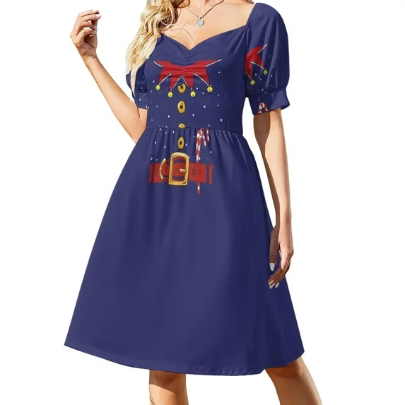 Elf Costume Funny 's Helper Outfit Funny Gift Sleeveless Dress women's fashion dresses Evening dresses Dress