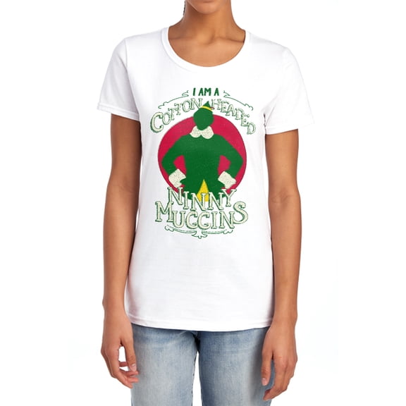 Elf Cotton Headed Women's T Shirt, White, Large