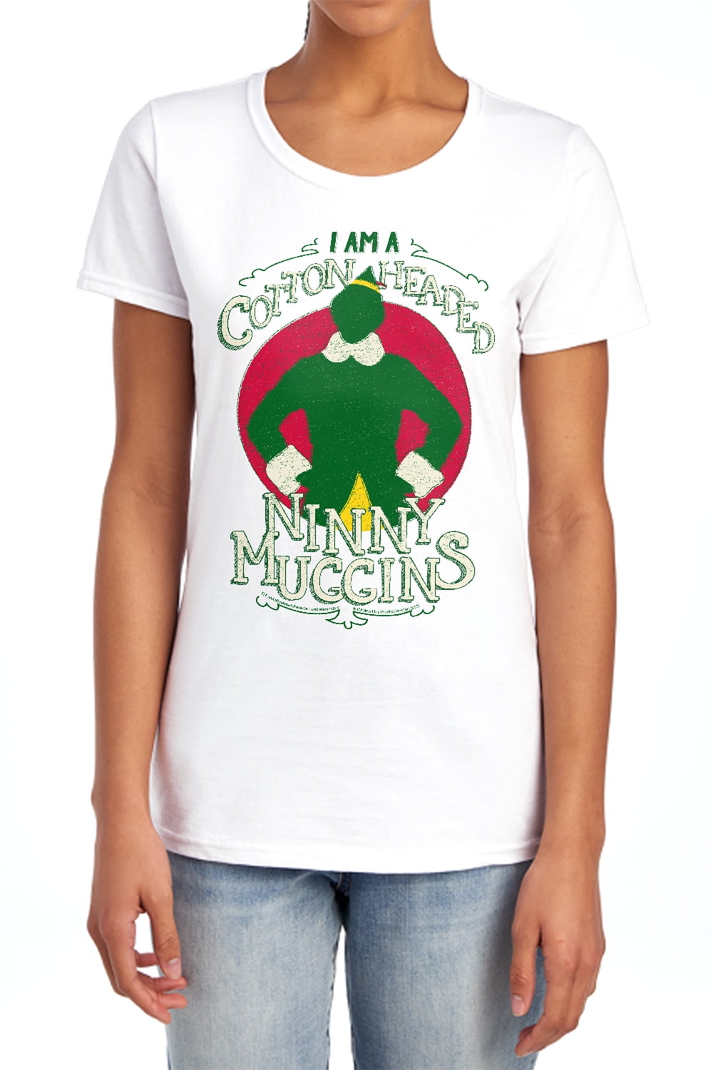 Elf Cotton Headed Women's T Shirt, White, X-Large