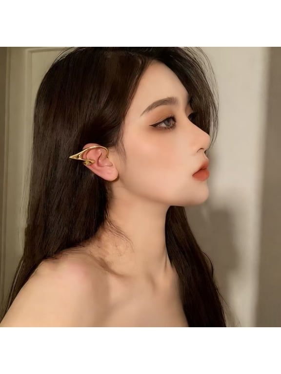 Elf Ear Cuff Wrap Clip On Earring Non Pierced Pointed Fairy Cartilage Jewelry Gothic Cosplay Prop For Women Teens Adults