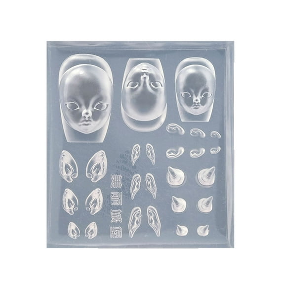 Elf Ear Nail Carving Moulds Elf Doll DIY Stamping Stencils DIY Manicure Accessories DIY Nail Art Tools for Nair Art