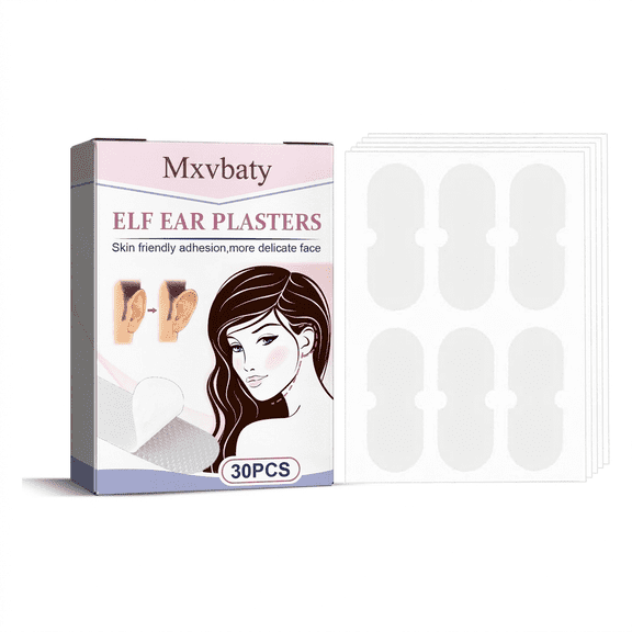 Elf Ear Tape, Invisible Cosmetic Ear Corrector Stickers, Skin-Friendly Ear Lift Adhesive Patches for Face Contouring & Ear Pinning, 30PCS