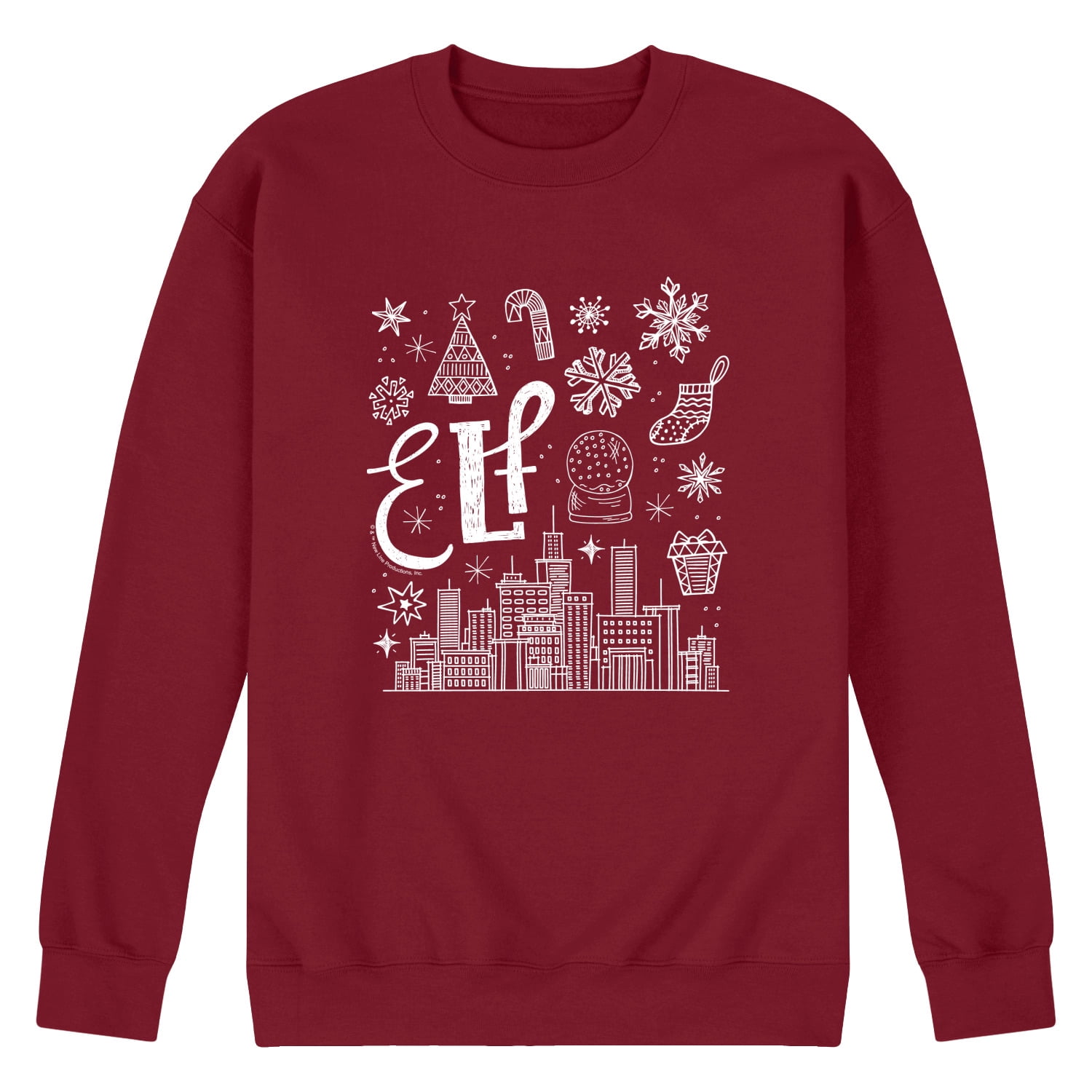 Elf - Elf Icon Doodles White - Men's Crew Fleece Sweatshirt