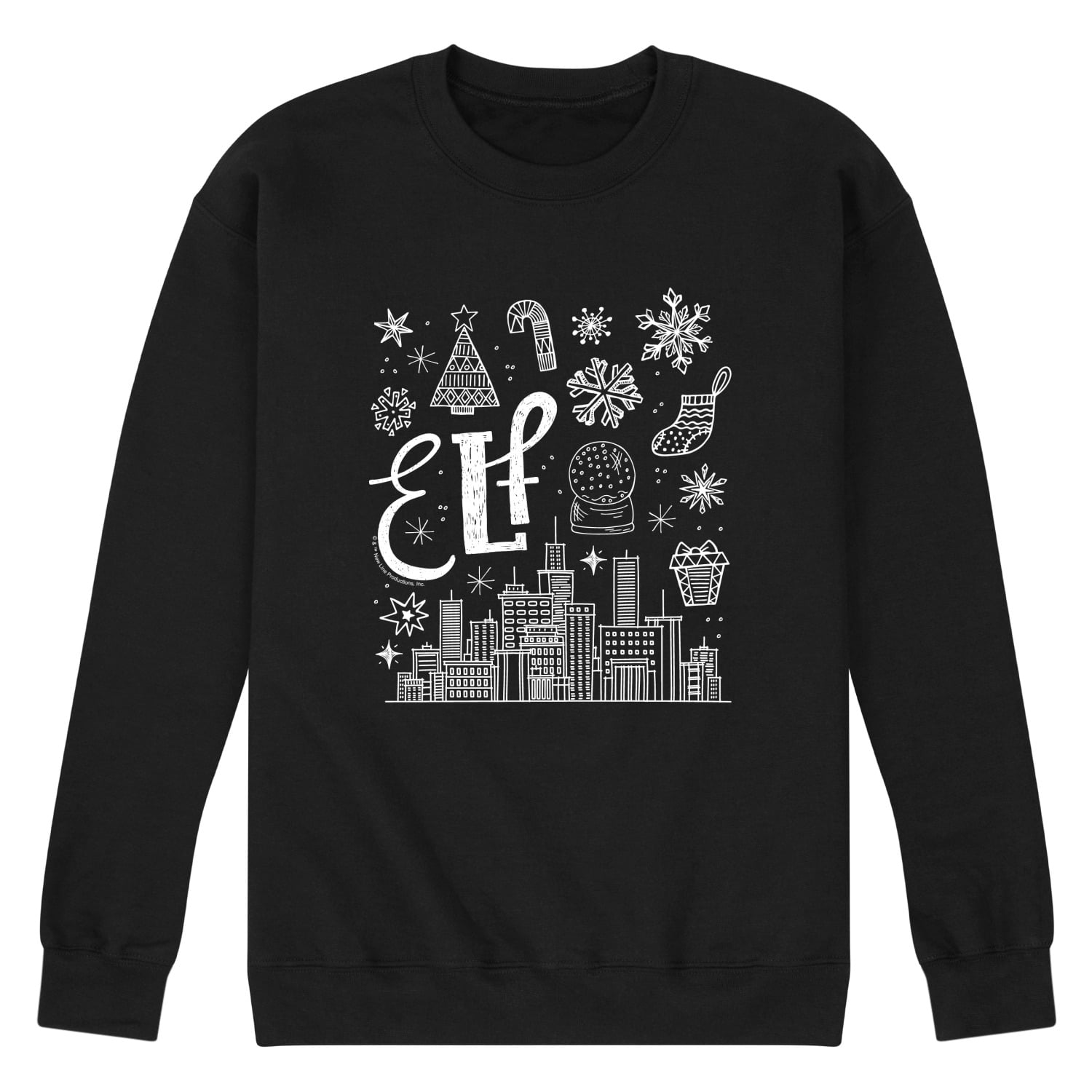 Elf - Elf Icon Doodles White - Men's Crew Fleece Sweatshirt