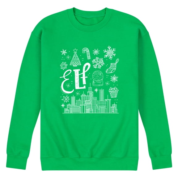 Elf - Elf Icon Doodles White - Men's Crew Fleece Sweatshirt