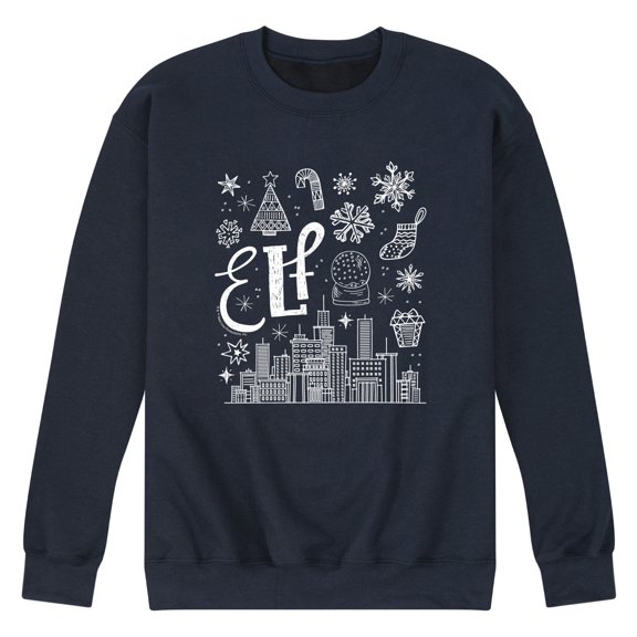 Elf - Elf Icon Doodles White - Men's Crew Fleece Sweatshirt