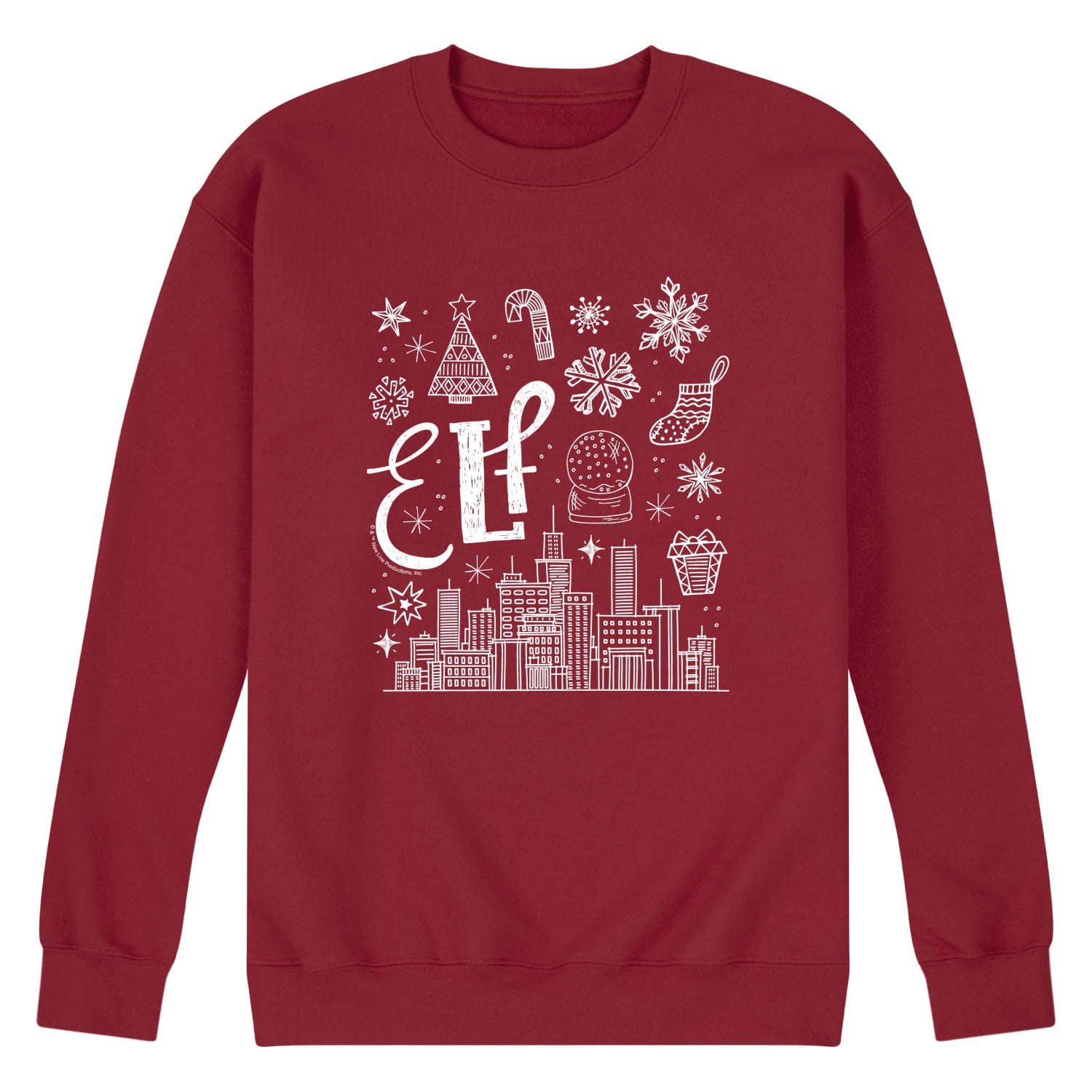 Elf - Elf Icon Doodles White - Men's Crew Fleece Sweatshirt