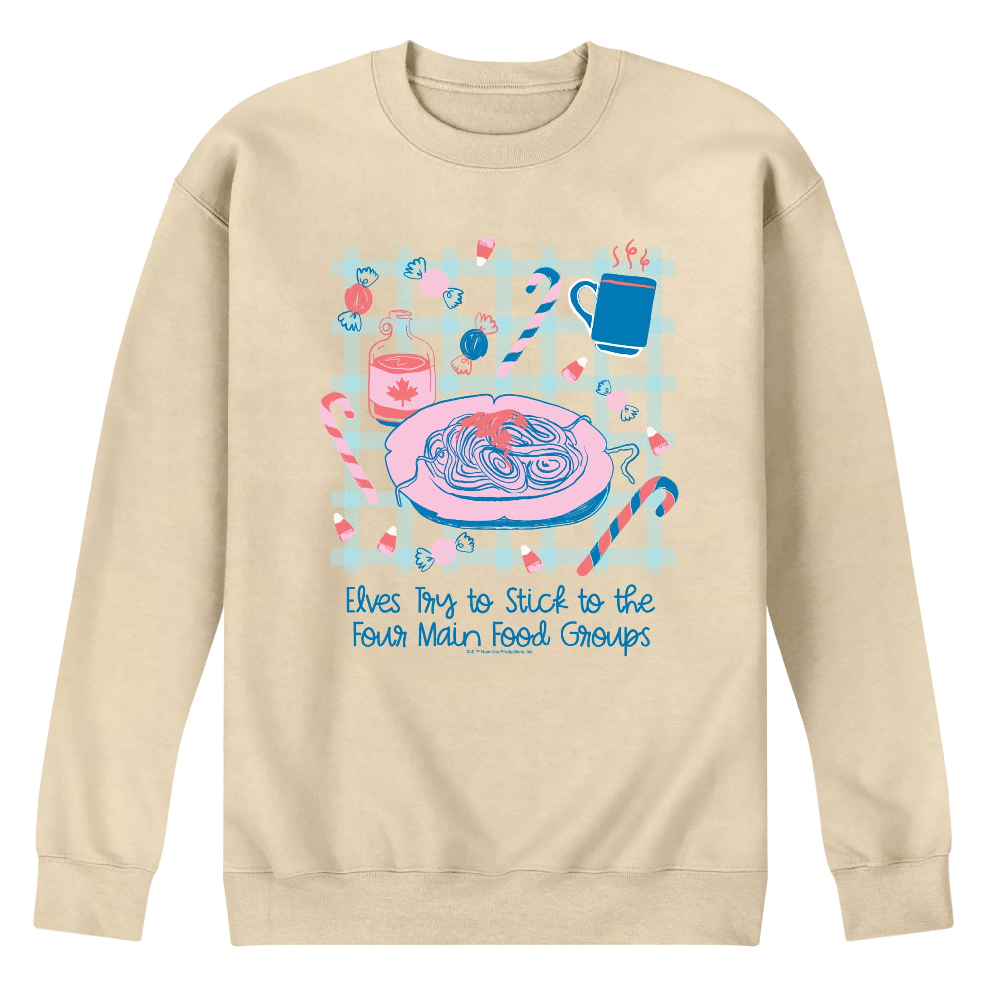 Elf - Elves Stick To Four Food Groups - Men's Crew Fleece Sweatshirt