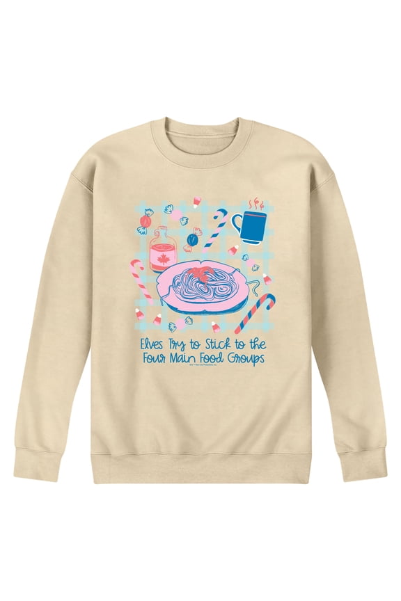 - Elves Stick To Four Food Groups - Men's Crew Fleece Sweatshirt