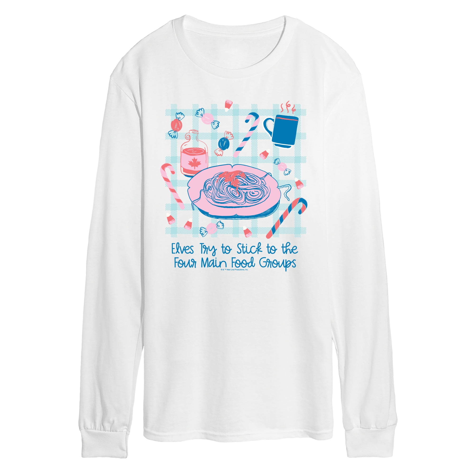 Elf - Elves Stick To Four Food Groups - Men's Long Sleeve Graphic T-Shirt
