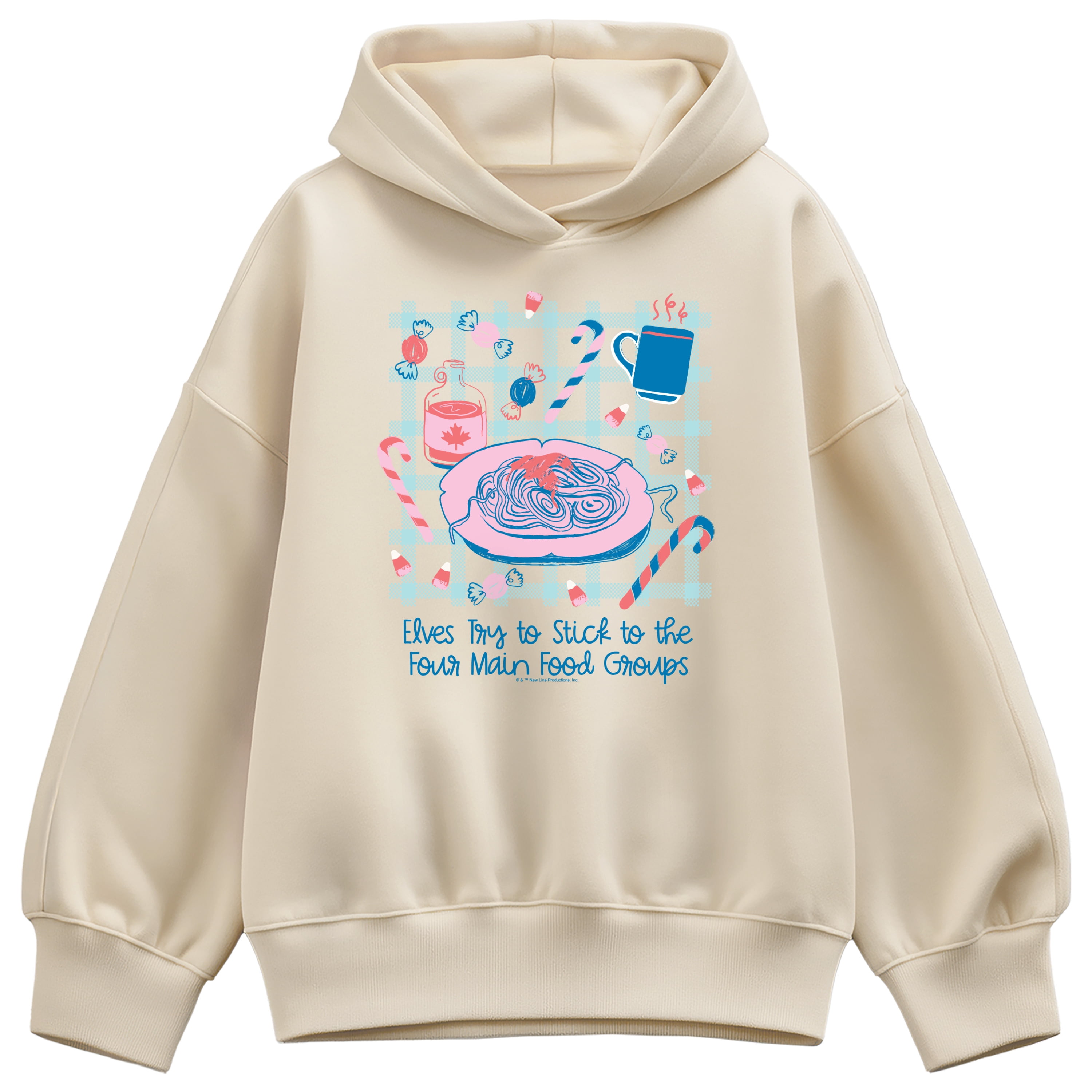 Elf - Elves Stick To Four Food Groups - Women's Oversized Fleece Hoodie Sweatshirt