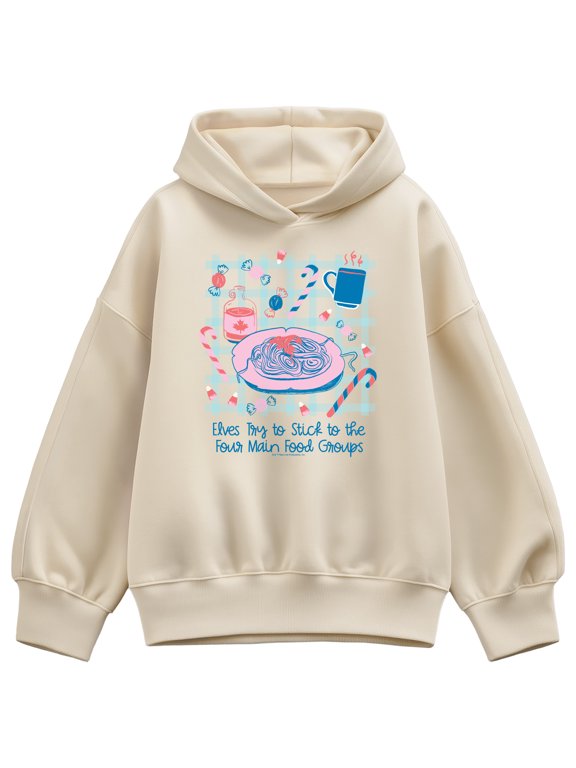 - Elves Stick To Four Food Groups Women's Oversized Fleece Hoodie Sweatshirt