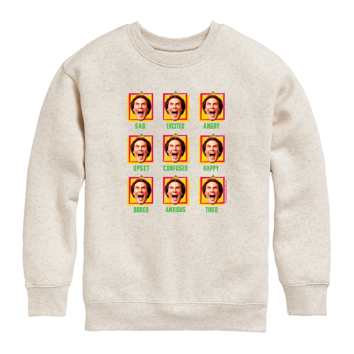 Elf - Faces Of Buddy - Toddler Boys Fleece Crew Sweatshirt