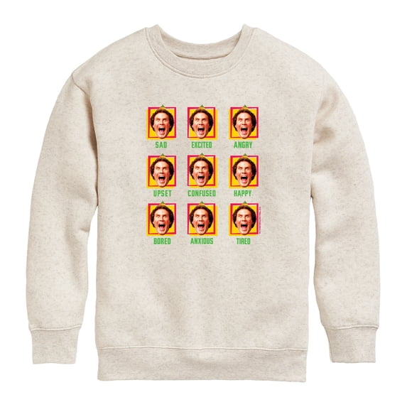 Elf - Faces Of Buddy - Toddler Boys Fleece Crew Sweatshirt