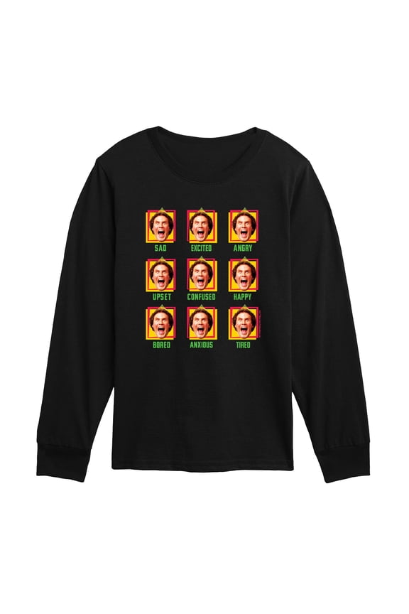 - Faces Of Buddy - Toddler Boys Long Sleeve Graphic T-Shirt