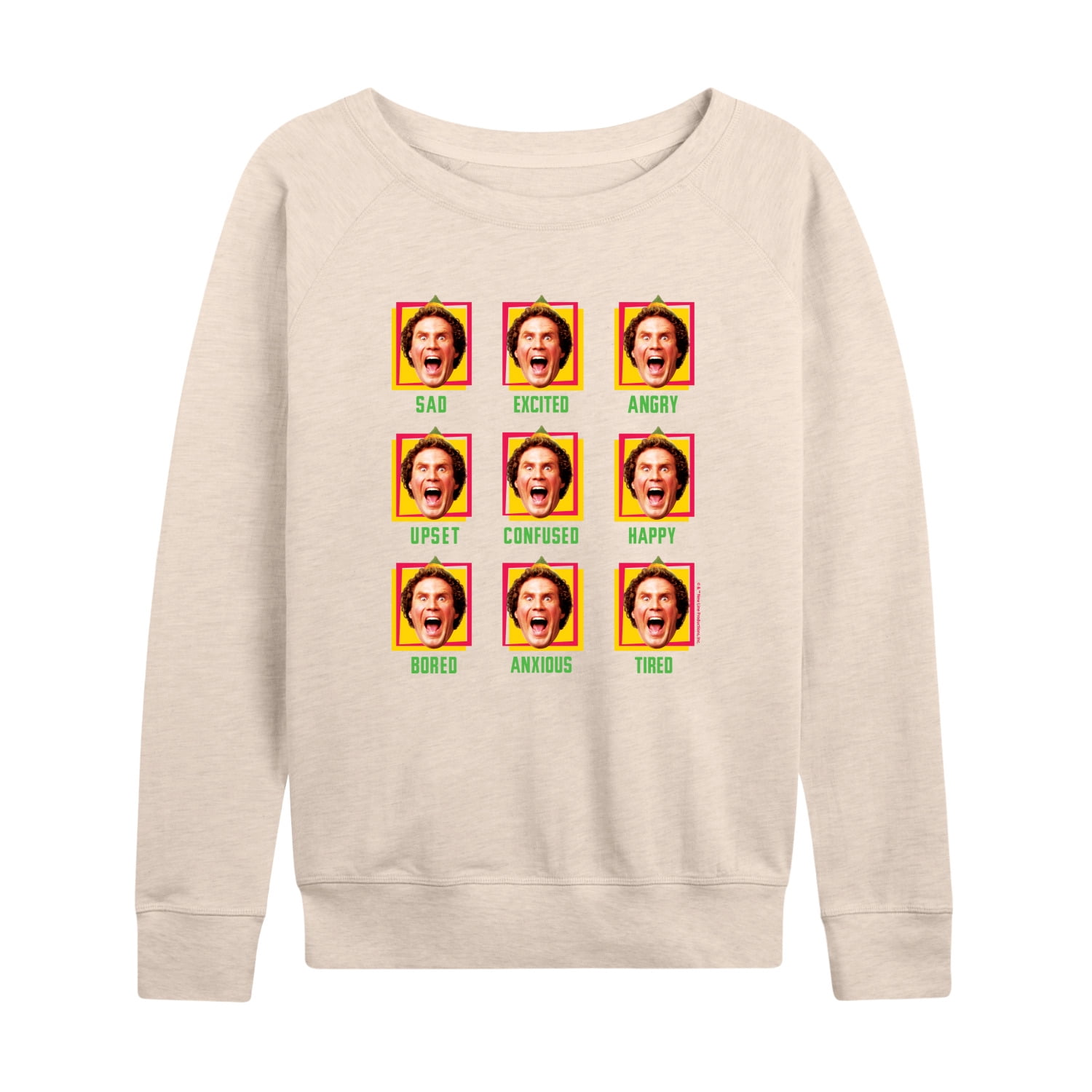 Elf - Faces Of Buddy - Women's French Terry Long Sleeve Shirt