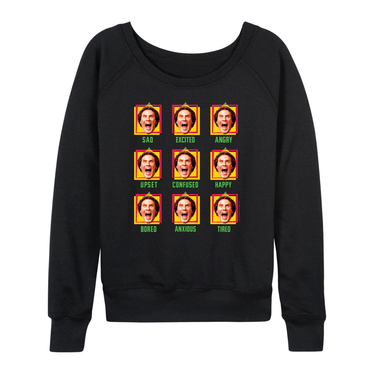 Elf - Faces Of Buddy - Women's French Terry Long Sleeve Shirt