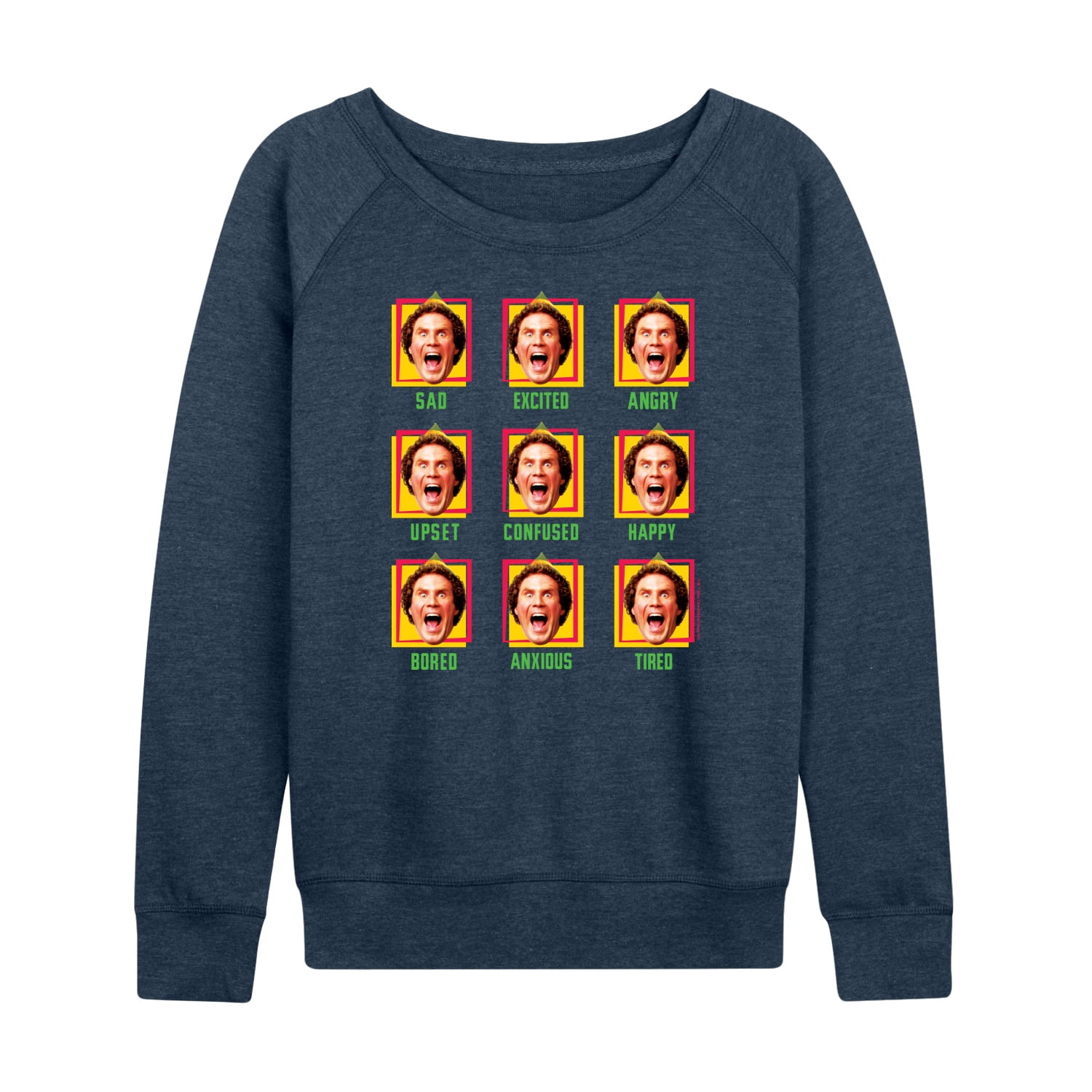 Elf - Faces Of Buddy - Women's French Terry Long Sleeve Shirt
