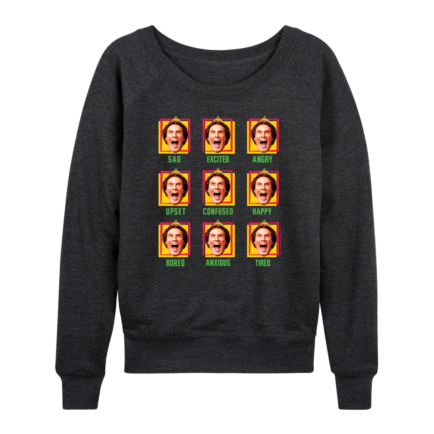 Elf - Faces Of Buddy - Women's French Terry Long Sleeve Shirt