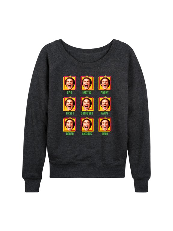- Women's Lightweight French Terry Wide Neck Long Sleeve Graphic Shirt