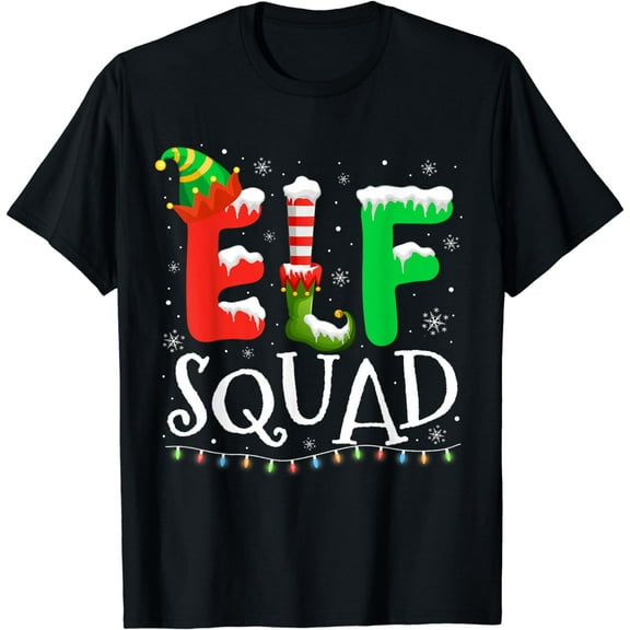 Elf Family Christmas Matching Pajamas Xmas Elf Squad T-Shirt
