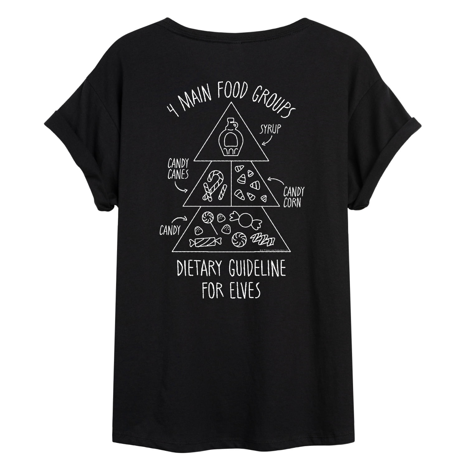 Elf - Food Groups - Juniors Oversized Graphic T-Shirt