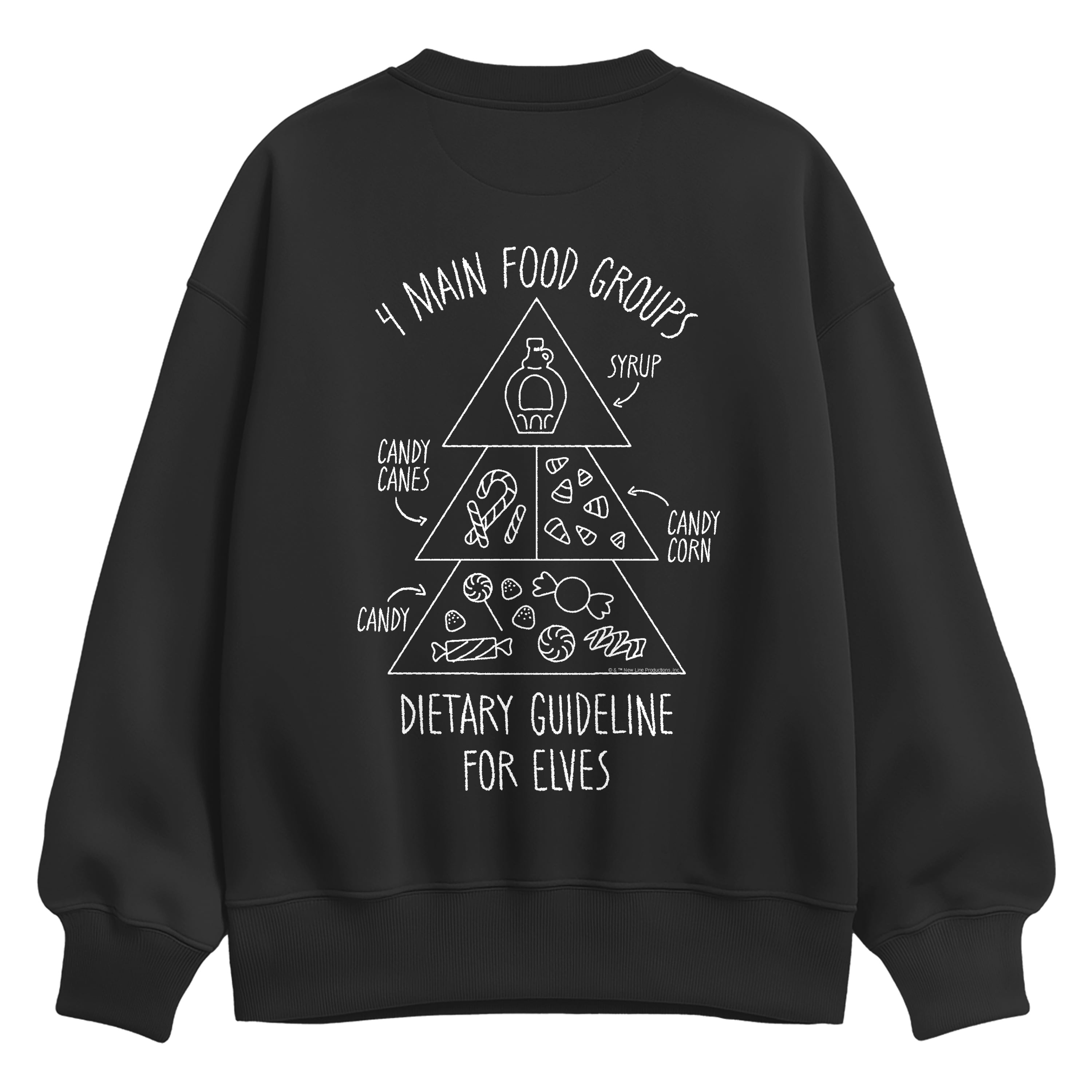 Elf - Food Groups - Women's Oversized Fleece Crew Sweatshirt