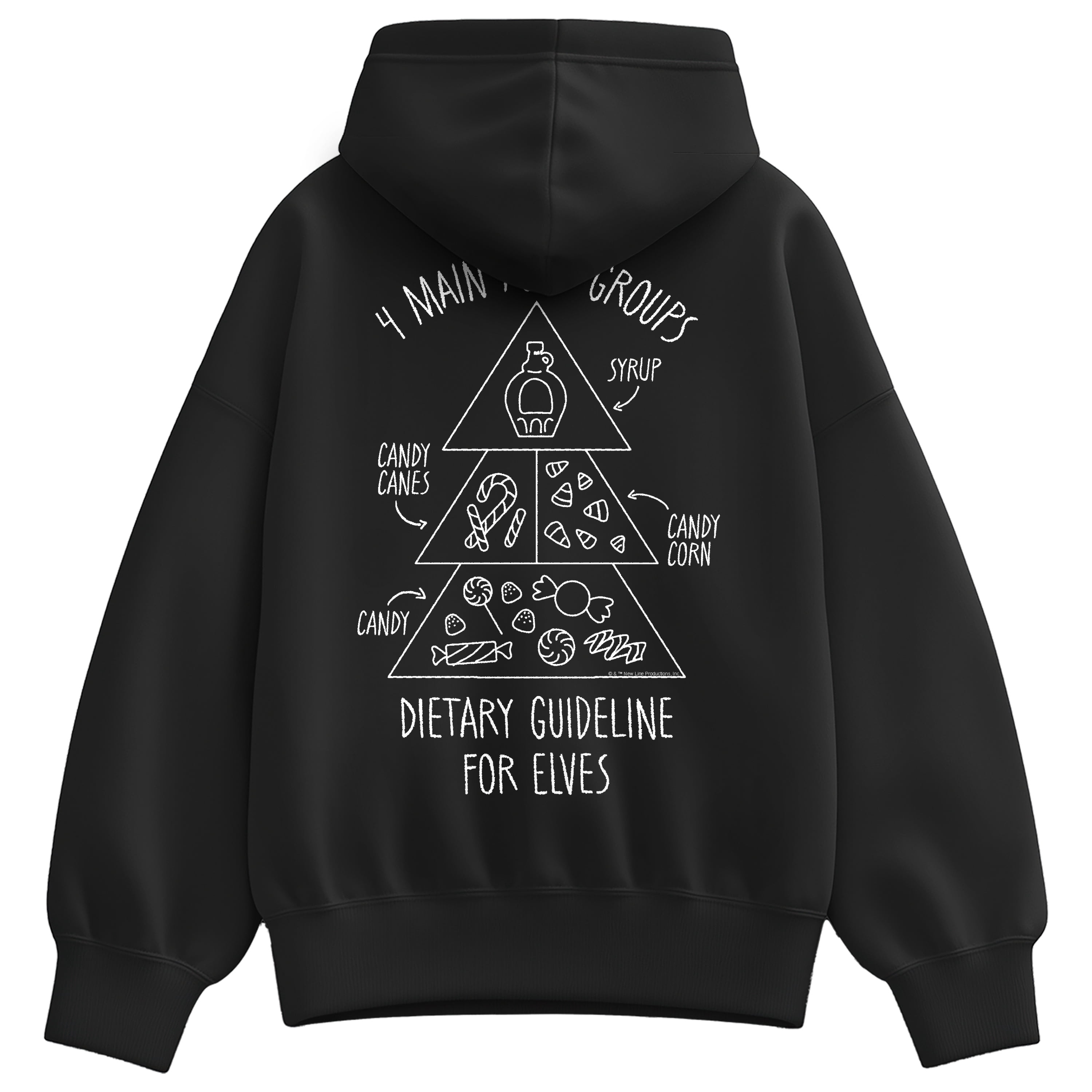 Elf - Food Groups - Women's Oversized Fleece Hoodie Sweatshirt