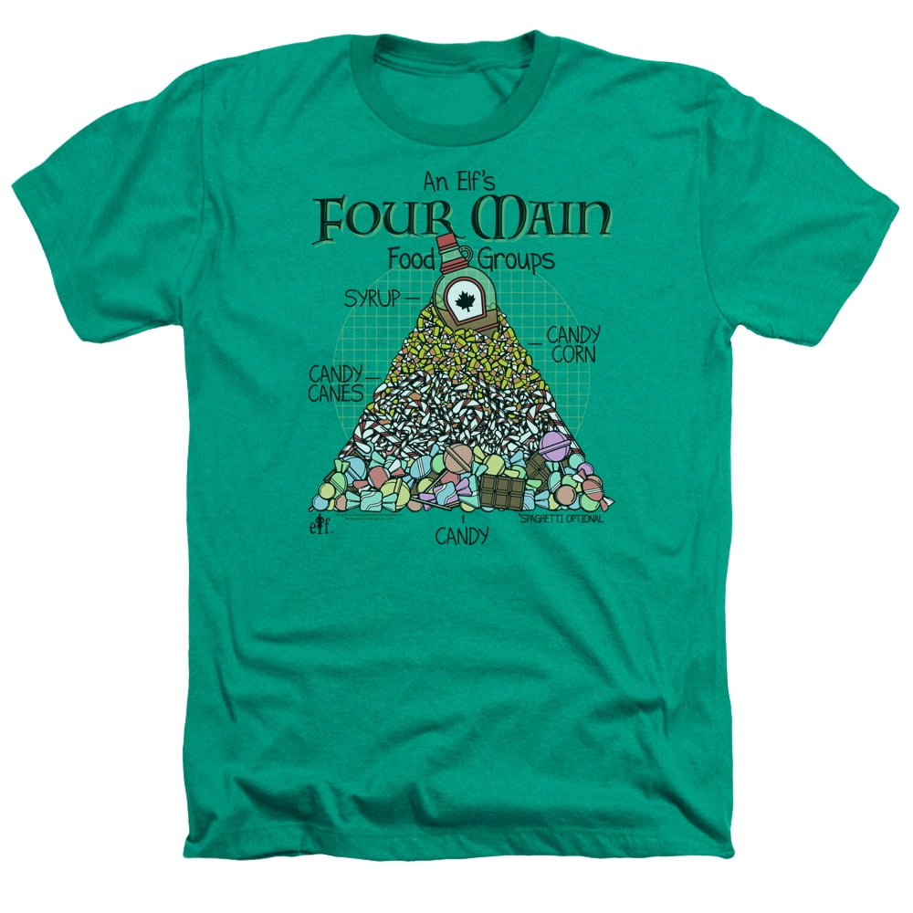 Elf - Food Pyramid - Heather Short Sleeve Shirt - Large