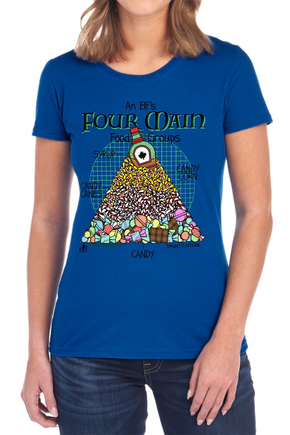 Elf Food Pyramid Women's T Shirt, Royal, Large