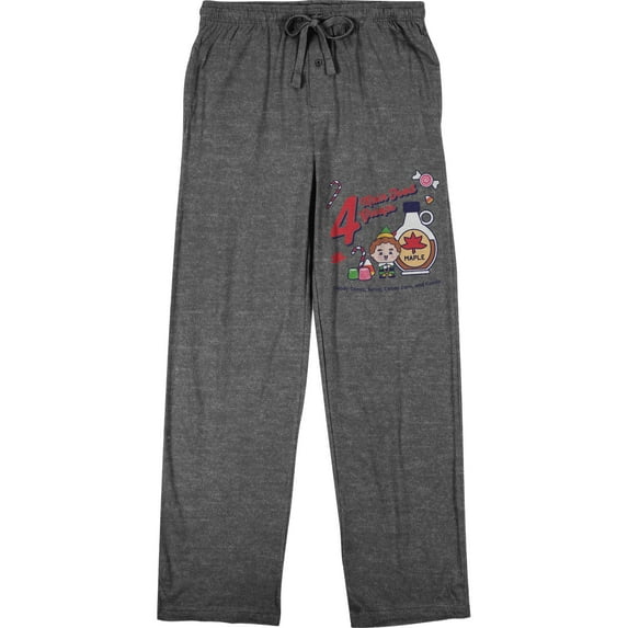 Elf Four Main Food Groups Men's Graphite Heather Sleep Pajama Pants-3XL