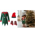 thumbnail image 1 of Elf Girl Dress Girl Christmas Dress Long Sleeve Christmas Dress Girls Christmas Outfit Party Dress 3-4 Years, 1 of 7