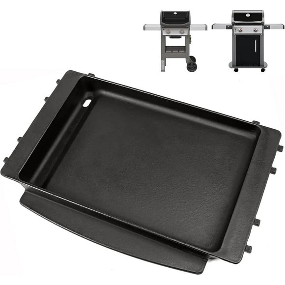 Elf Grill Cast Iron 7658 Grill Griddle for Weber Spirit & Spirit II 2 & 3 Burner Spirit 200, Spirit 300, Spirit E210, E310, Genesis Silver/Gold B/C, Genesis 1000-5000 Replace for Weber 7597