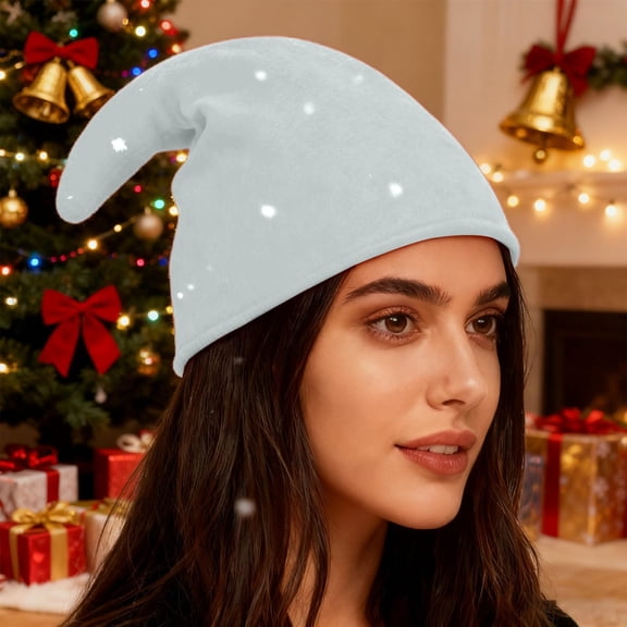 Elf Hat,Elf Hats for Adults Christmas Felt Elf Hat Holiday Party Elf Costume Hats Favors Gifts Accessoriess White