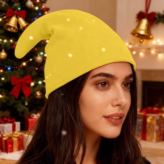 Elf Hat,Elf Hats for Adults Christmas Felt Elf Hat Holiday Party Elf Costume Hats Favors Gifts Accessoriess Yellow