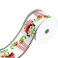thumbnail image 1 of Elf Head and Feet Satin Wired Edge Ribbon, 2-1/2-Inch, 10-Yard (White), 1 of 1