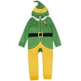 thumbnail image 1 of Elf Holiday Christmas Fleece Zip Up Cosplay Pajama Coverall Little Kid to Big, 1 of 5