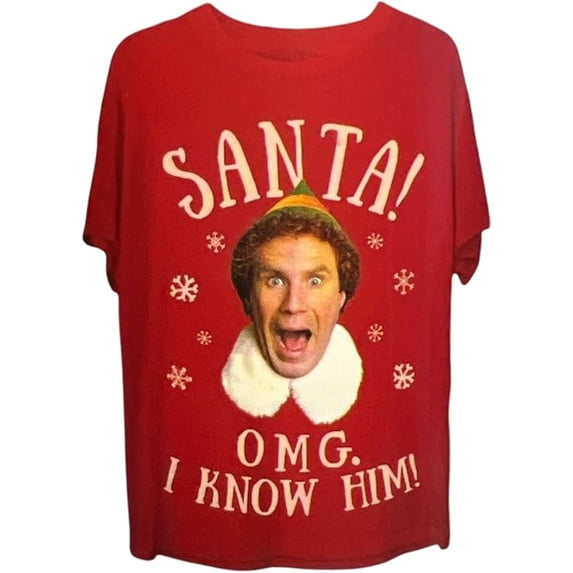 Elf Holiday T-shirt - Santa, OMG, I Know Him! - one size fits most