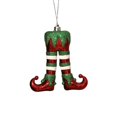 thumbnail image 1 of Elf Leg Christmas Ornament 3D Striped Hanging Christmas Tree Decoration Whimsical Red Green Holiday Decor for Home, 1 of 3