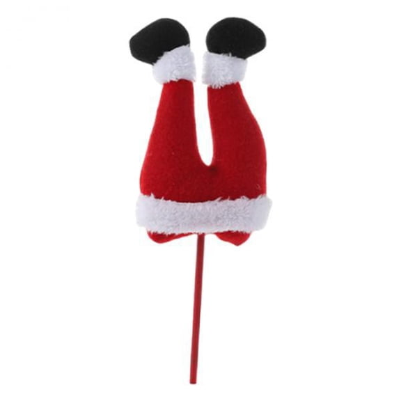 Elf Leg Pick Christmas Tree Topper Ornament Plush Cloth Material for Winter Festival Family Party Decor
