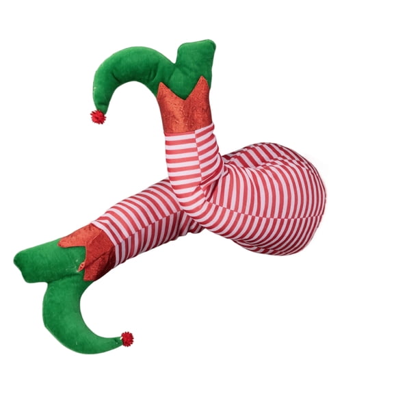 Elf Legs Christmas Tree Decoration, Fabric Santa Legs Ornament Kickers, Whimsical Holiday Hanging Prop for Xmas Tree, Topper Accent, Home Wall Fireplace Party Decor & Ornaments