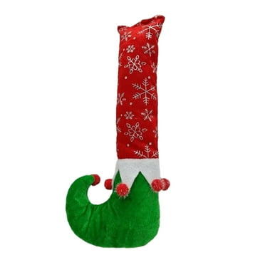 Elf Legs Christmas Tree Decorations Doll Stuck Tree Toppers for Wall Holiday snowflake pattern