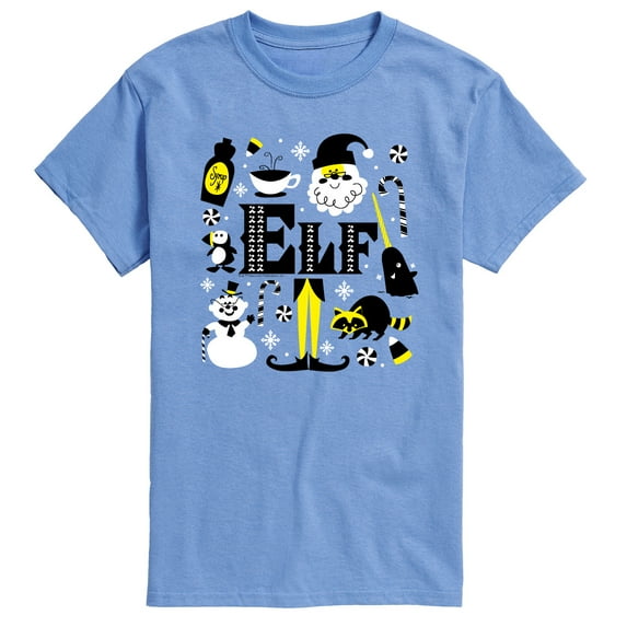 Elf - Logo And Santa - Men's Short Sleeve Graphic T-Shirt