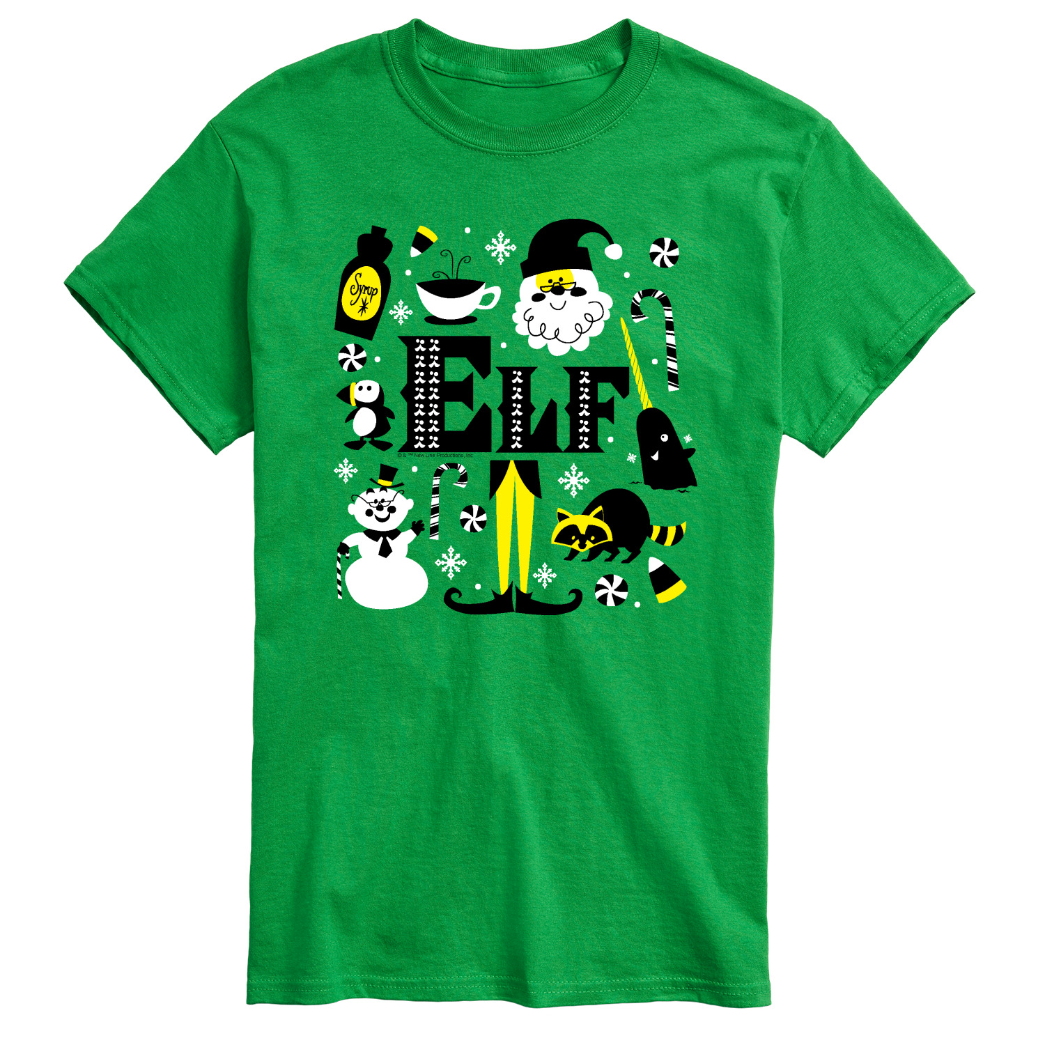 Elf - Logo And Santa - Men's Short Sleeve Graphic T-Shirt