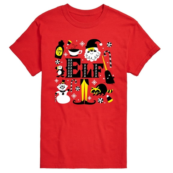 Elf - Logo And Santa - Men's Short Sleeve Graphic T-Shirt